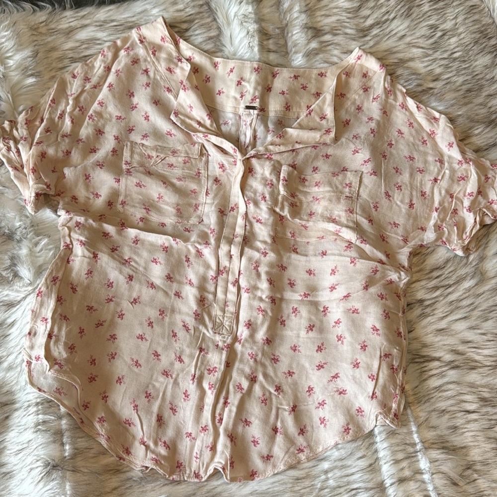 F R E E P E O P L E Floral Button Down Tee - image 7